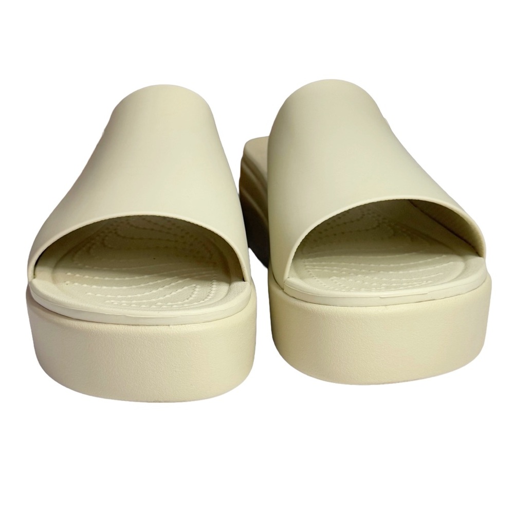 Crocs Brooklyn Low Wedge Slide Sandals Womens Size 9 Bone Beige LiteRide Comfort - Picture 6 of 11